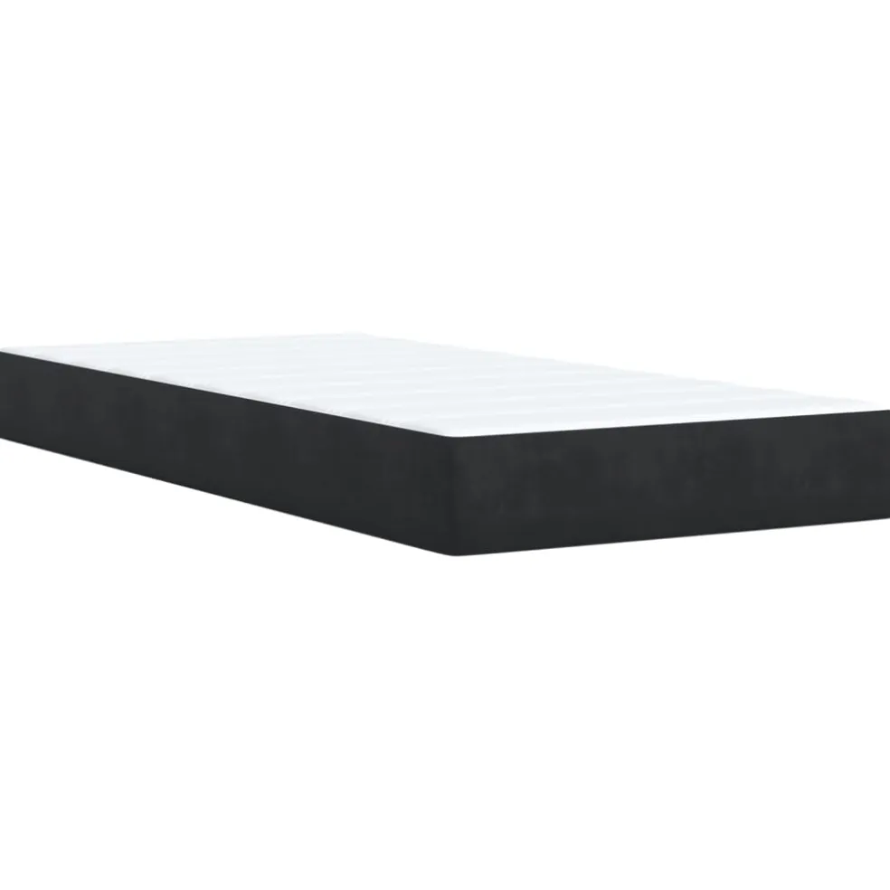 vidaXL Boxspring met matras fluweel zwart 80x200 cm