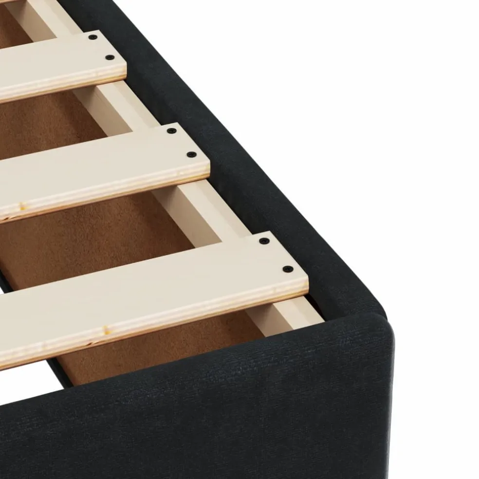 vidaXL Boxspring met matras fluweel zwart 80x200 cm