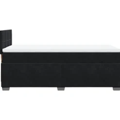 vidaXL Boxspring met matras fluweel zwart 80x200 cm