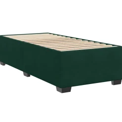 vidaXL Boxspring met matras fluweel donkergroen 80x200 cm