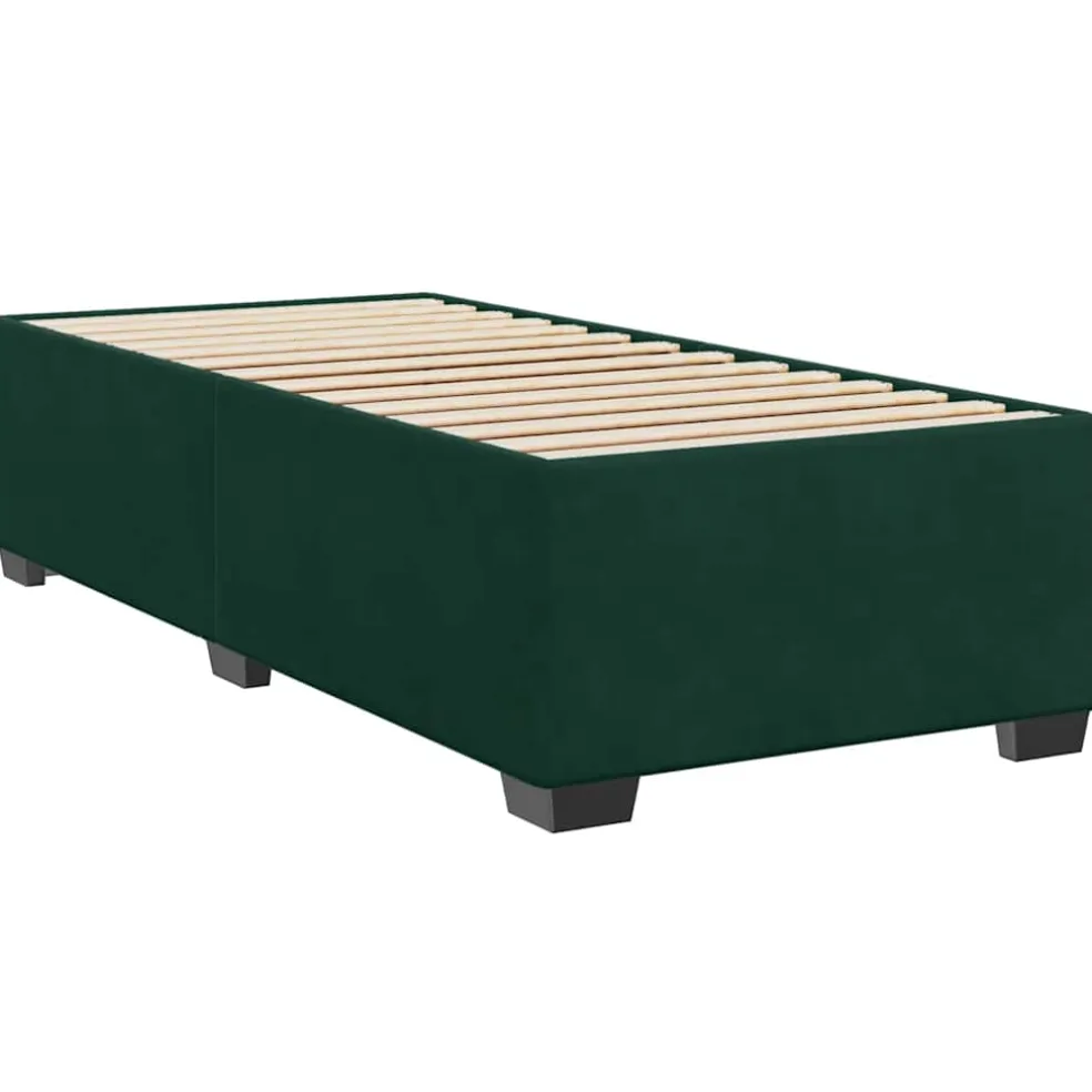 vidaXL Boxspring met matras fluweel donkergroen 80x200 cm