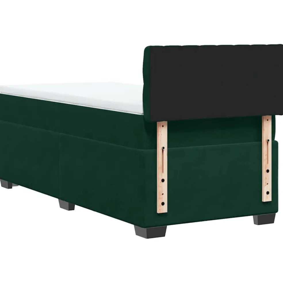 vidaXL Boxspring met matras fluweel donkergroen 80x200 cm