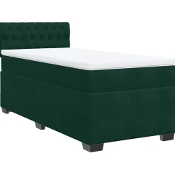 vidaXL Boxspring met matras fluweel donkergroen 80x200 cm