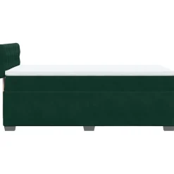 vidaXL Boxspring met matras fluweel donkergroen 80x200 cm