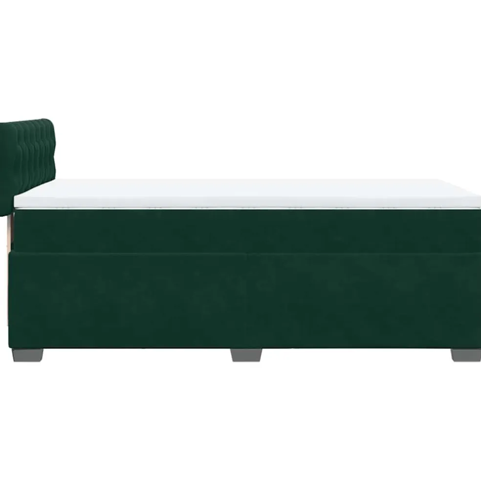 vidaXL Boxspring met matras fluweel donkergroen 80x200 cm