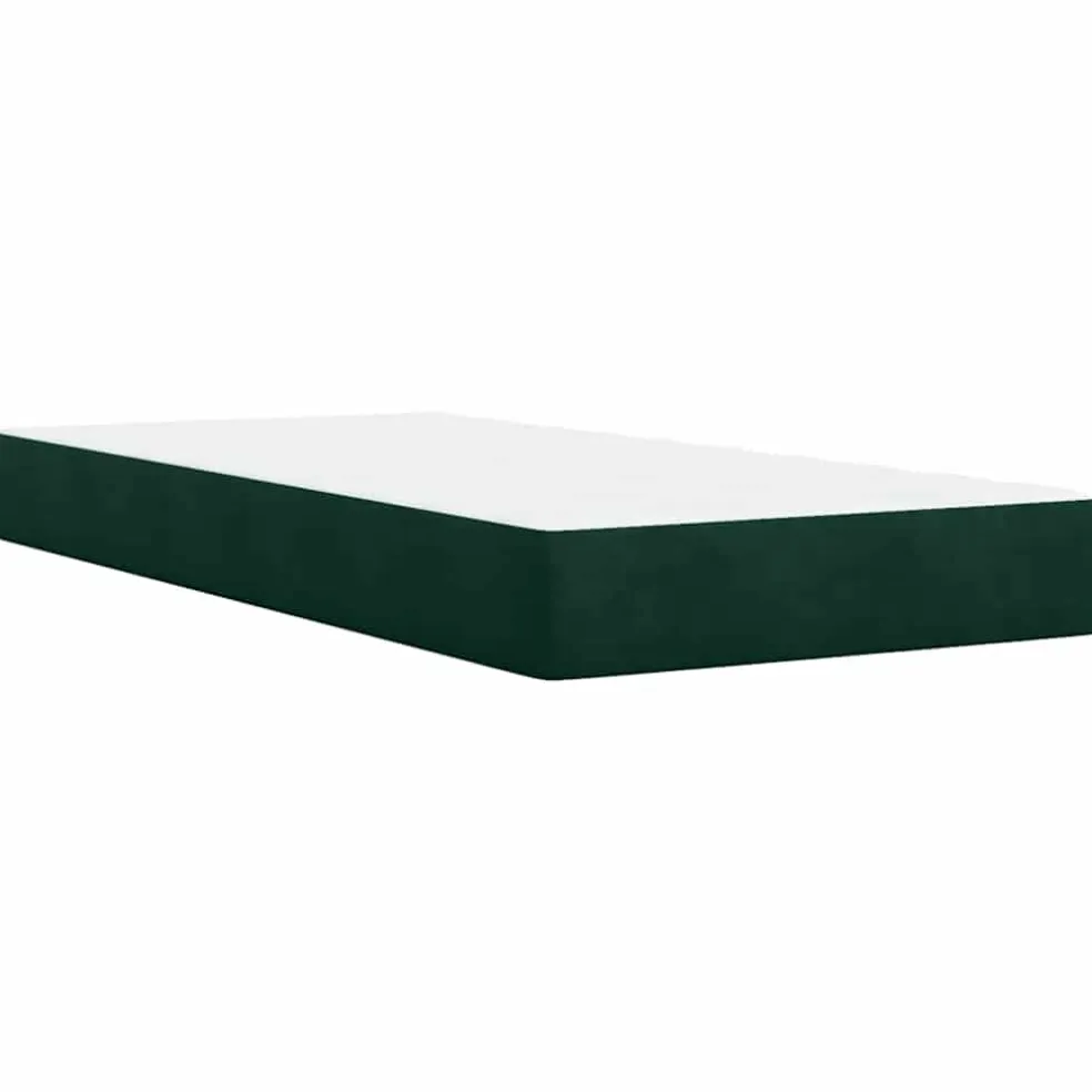 vidaXL Boxspring met matras fluweel donkergroen 80x200 cm