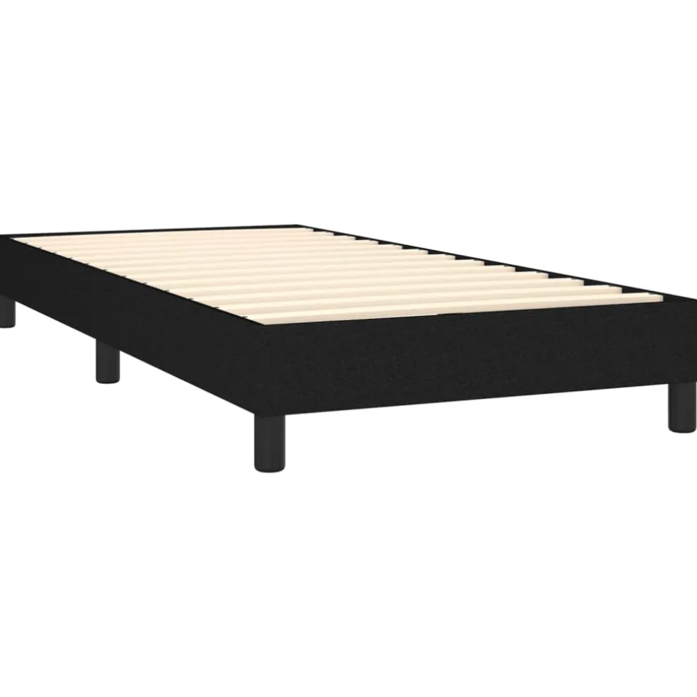 vidaXL Boxspring met matras stof zwart 80x200 cm