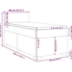 vidaXL Boxspring met matras stof crèmekleurig 80x200 cm