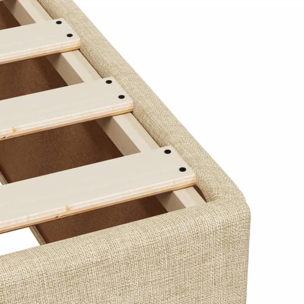 vidaXL Boxspring met matras stof crèmekleurig 80x200 cm