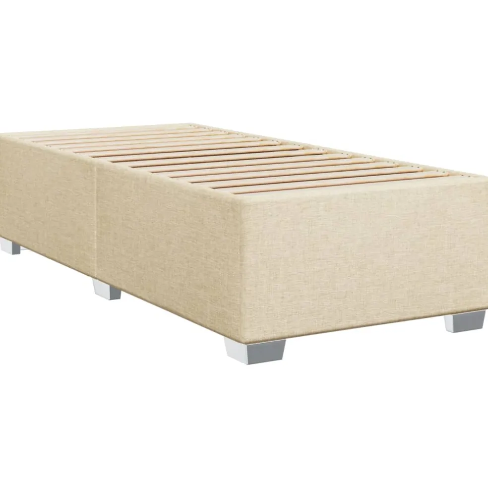 vidaXL Boxspring met matras stof crèmekleurig 80x200 cm