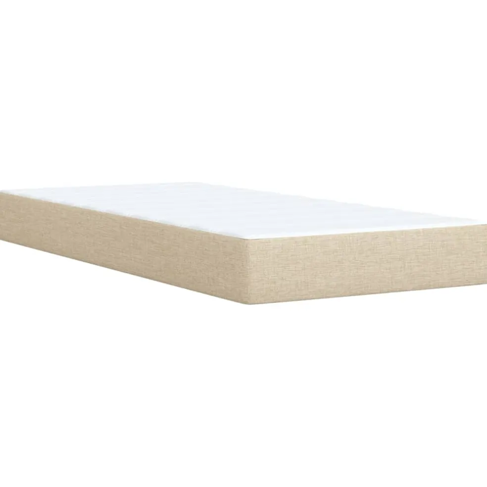 vidaXL Boxspring met matras stof crèmekleurig 80x200 cm