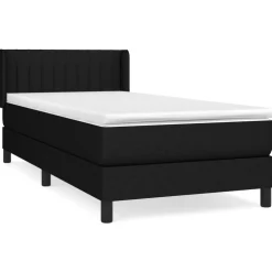 vidaXL Boxspring met matras stof zwart 80x200 cm
