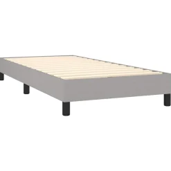 vidaXL Boxspring met matras stof lichtgrijs 80x200 cm
