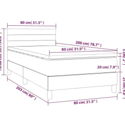 vidaXL Boxspring met matras stof zwart 80x200 cm