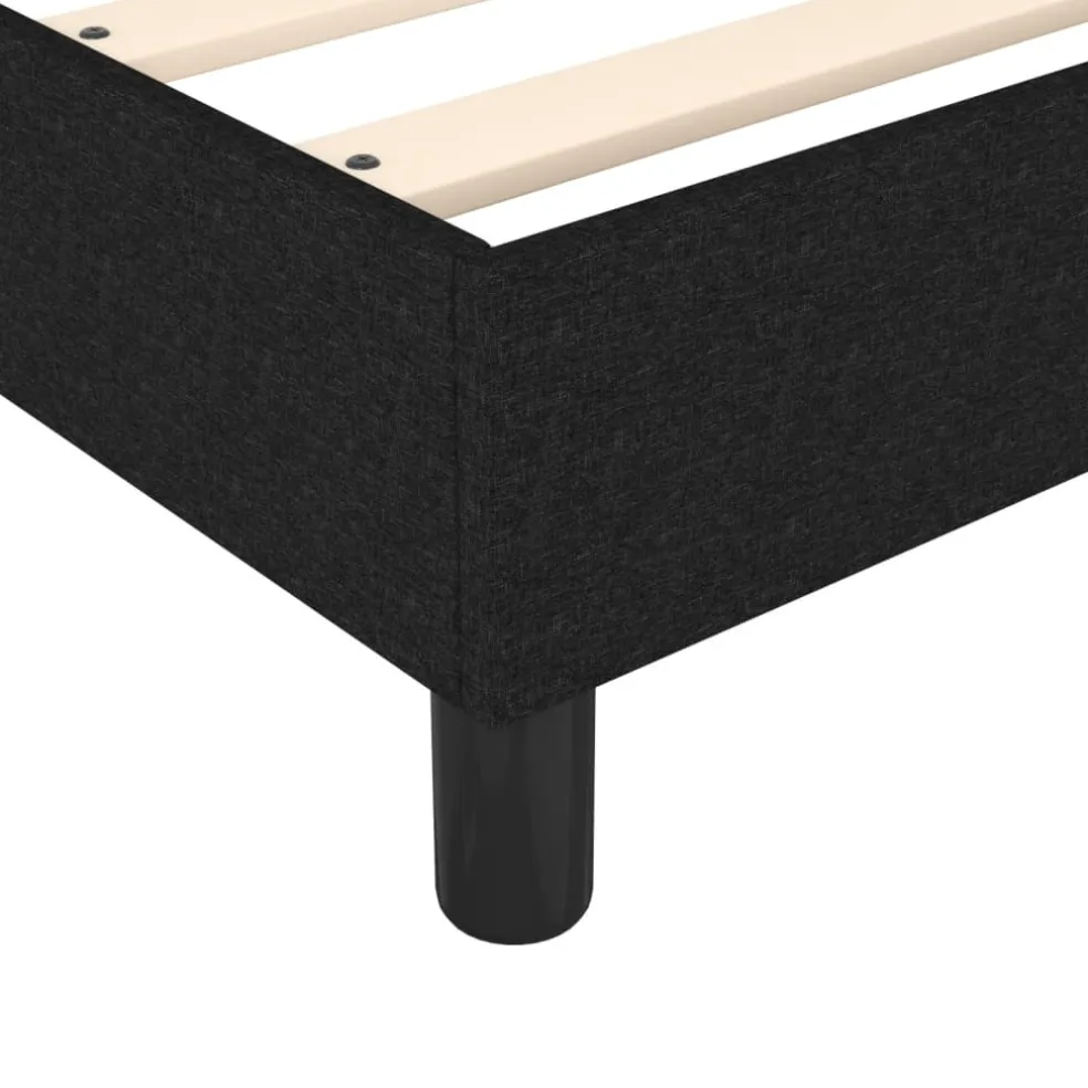 vidaXL Boxspring met matras stof zwart 80x200 cm