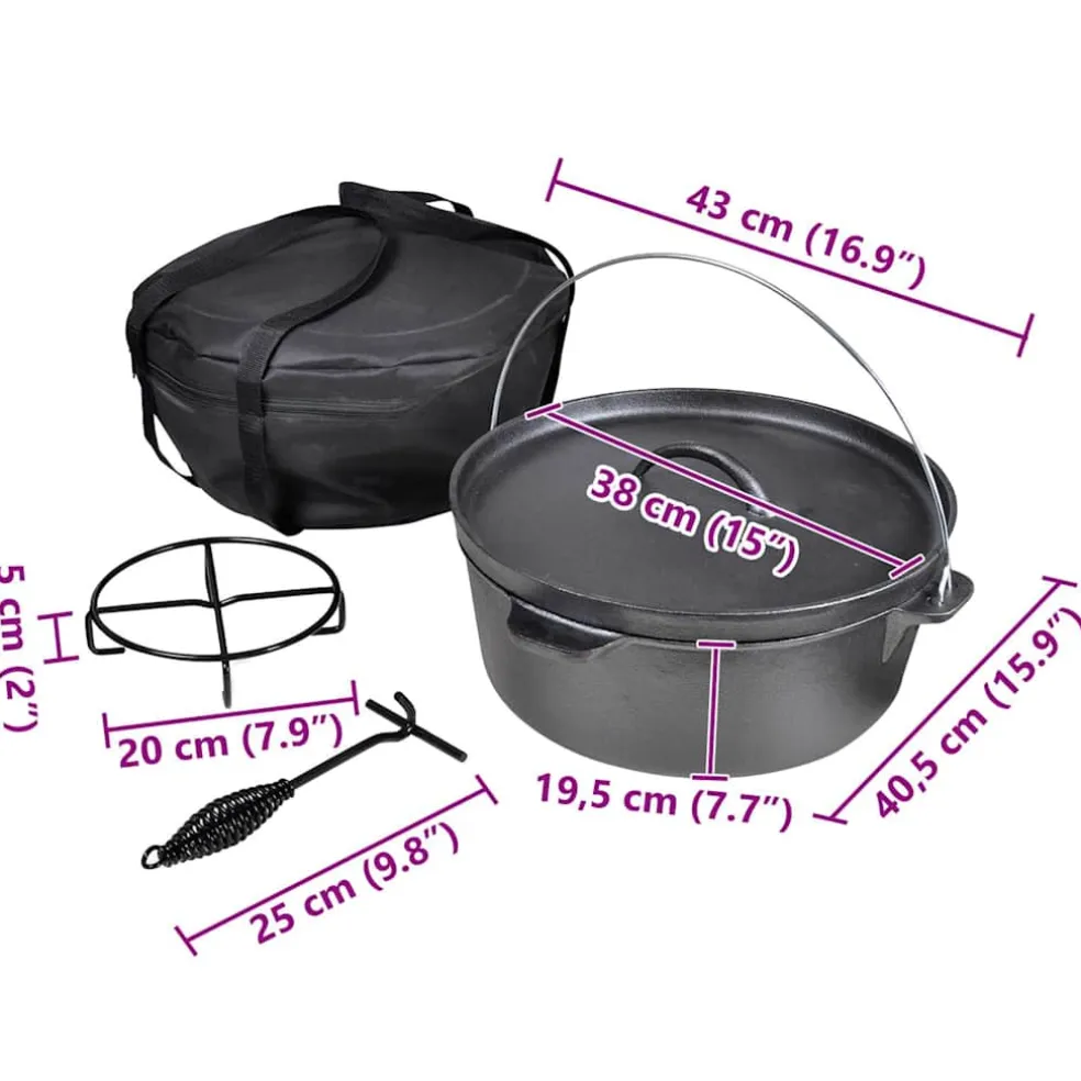 vidaXL Braadpan 11,3 L inclusief accessoires