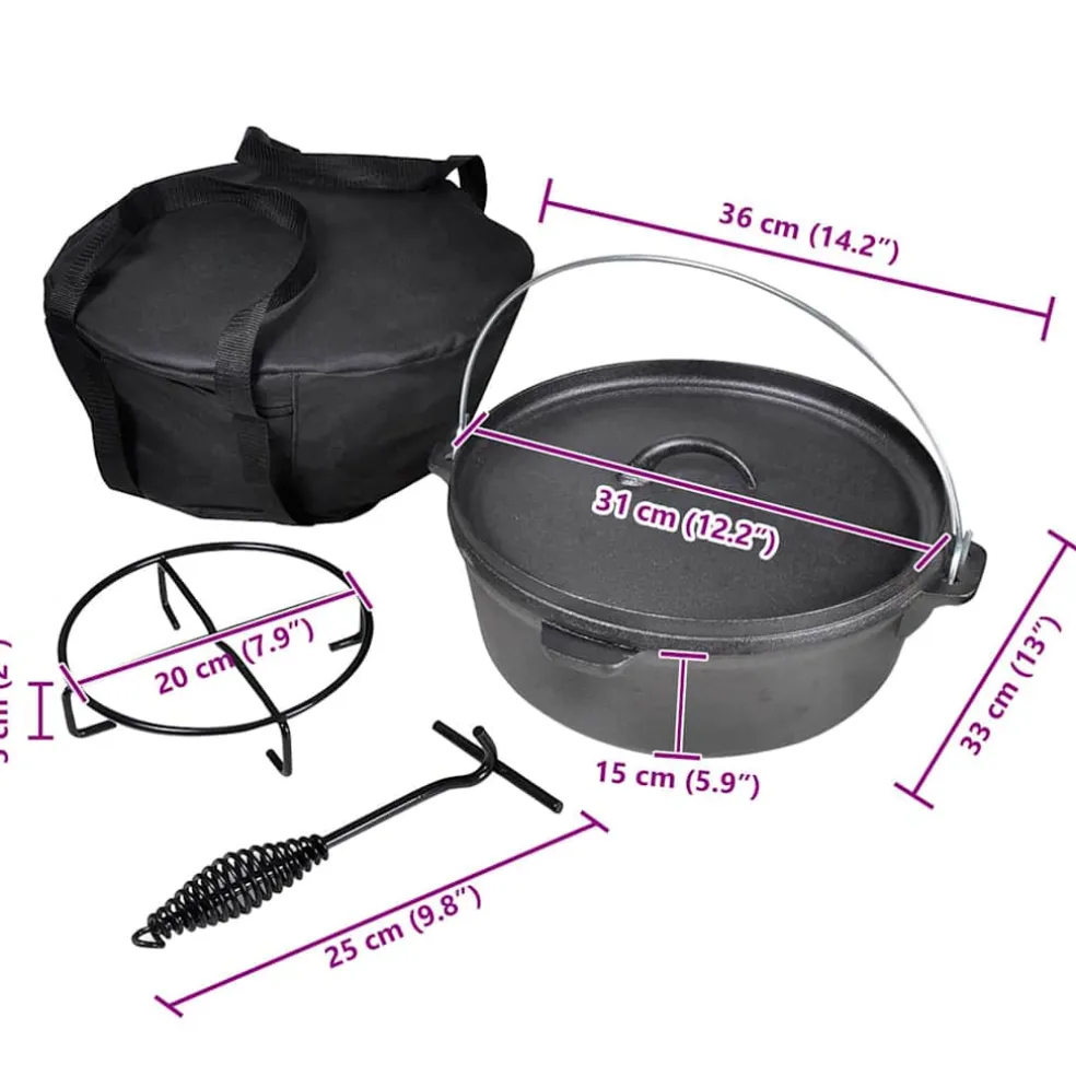 vidaXL Braadpan 5,6 L inclusief accessoires