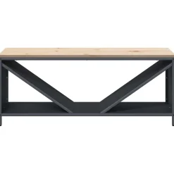 vidaXL Brandhoutrek met houten blad 100,5x35,5x40 cm antracietkleurig