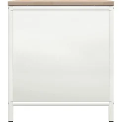 vidaXL Brandhoutrek met houten blad 100,5x35,5x40 cm wit