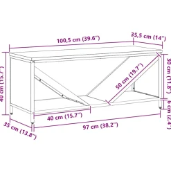 vidaXL Brandhoutrek met houten blad 100,5x35,5x40 cm wit