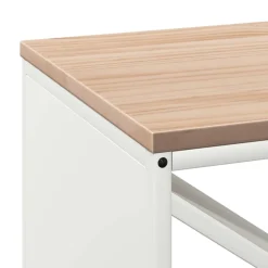 vidaXL Brandhoutrek met houten blad 100,5x35,5x40 cm wit