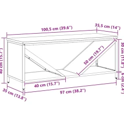 vidaXL Brandhoutrek met houten blad olijfgroen 100,5x35,5x40 cm