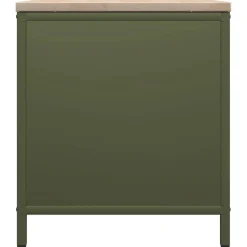 vidaXL Brandhoutrek met houten blad olijfgroen 100,5x35,5x40 cm