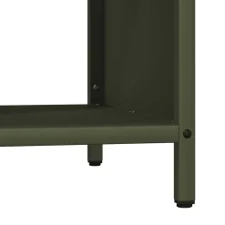 vidaXL Brandhoutrek met houten blad olijfgroen 100,5x35,5x40 cm