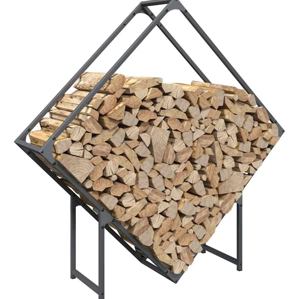 vidaXL Brandhoutrek 100x25x100 cm koudgewalst staal antracietkleurig