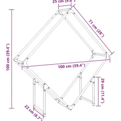 vidaXL Brandhoutrek 100x25x100 cm koudgewalst staal antracietkleurig