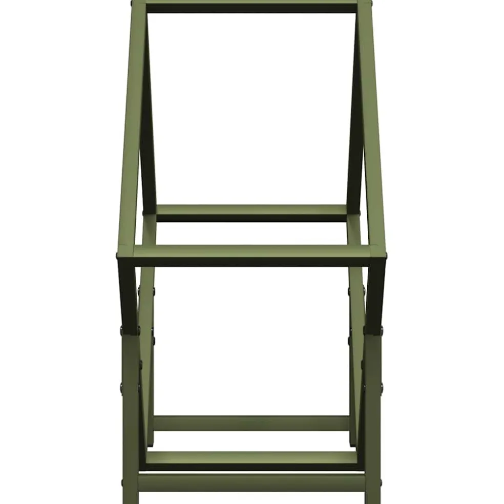 vidaXL Brandhoutrek 50x25x50 cm koudgewalst staal olijfgroen