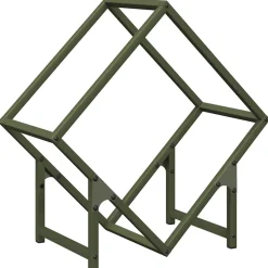 vidaXL Brandhoutrek 50x25x50 cm koudgewalst staal olijfgroen