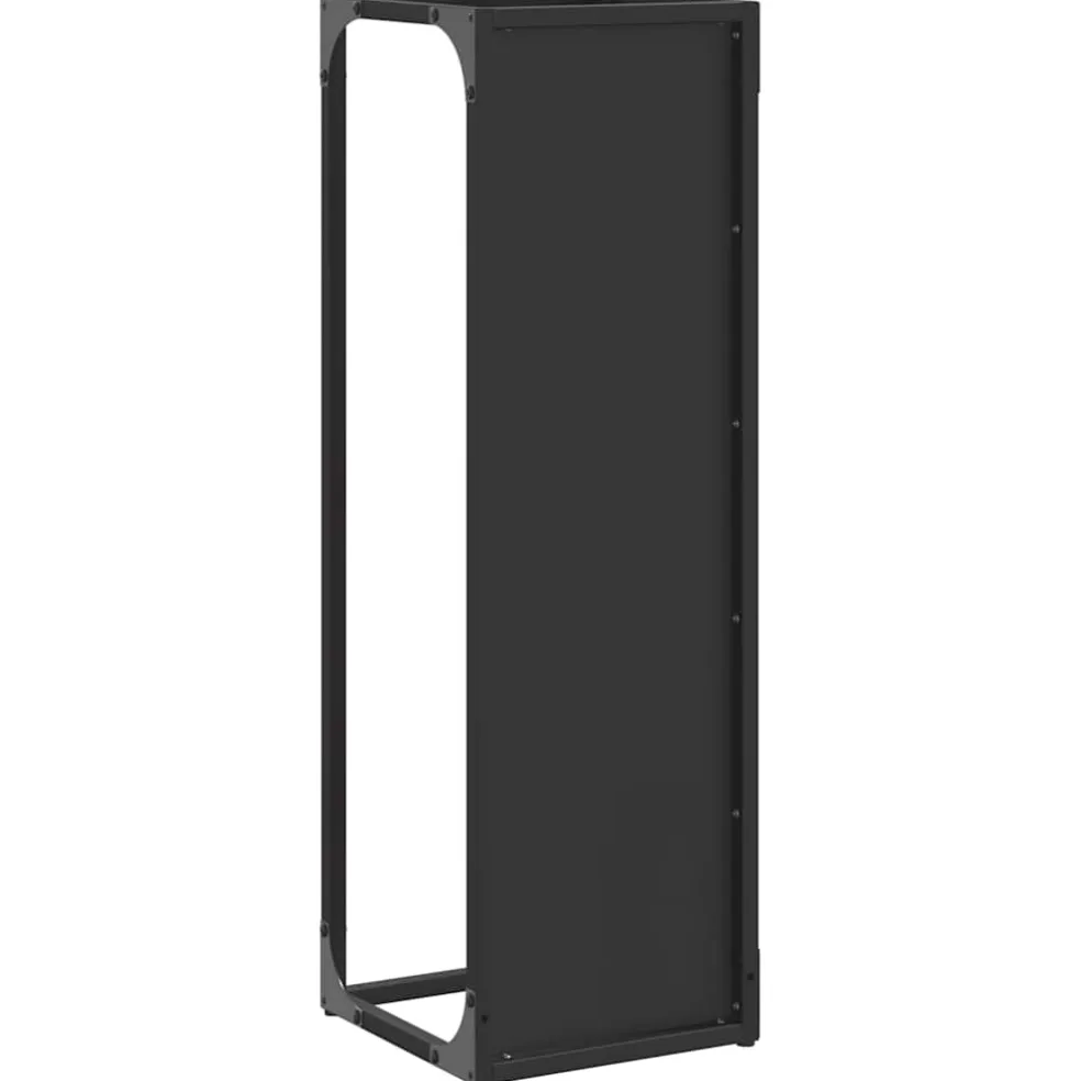 vidaXL Brandhoutrek 25x25x80 cm koudgewalst staal zwart