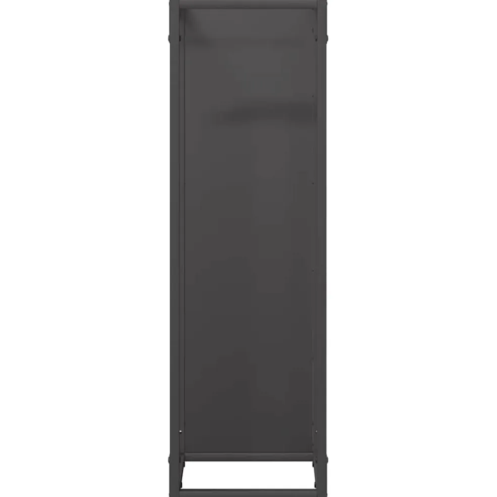 vidaXL Brandhoutrek 25x25x80 cm koudgewalst staal zwart