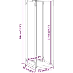 vidaXL Brandhoutrek 25x25x80 cm koudgewalst staal zwart