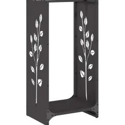 vidaXL Brandhoutrek 40x40x40 cm koudgewalst staal zwart