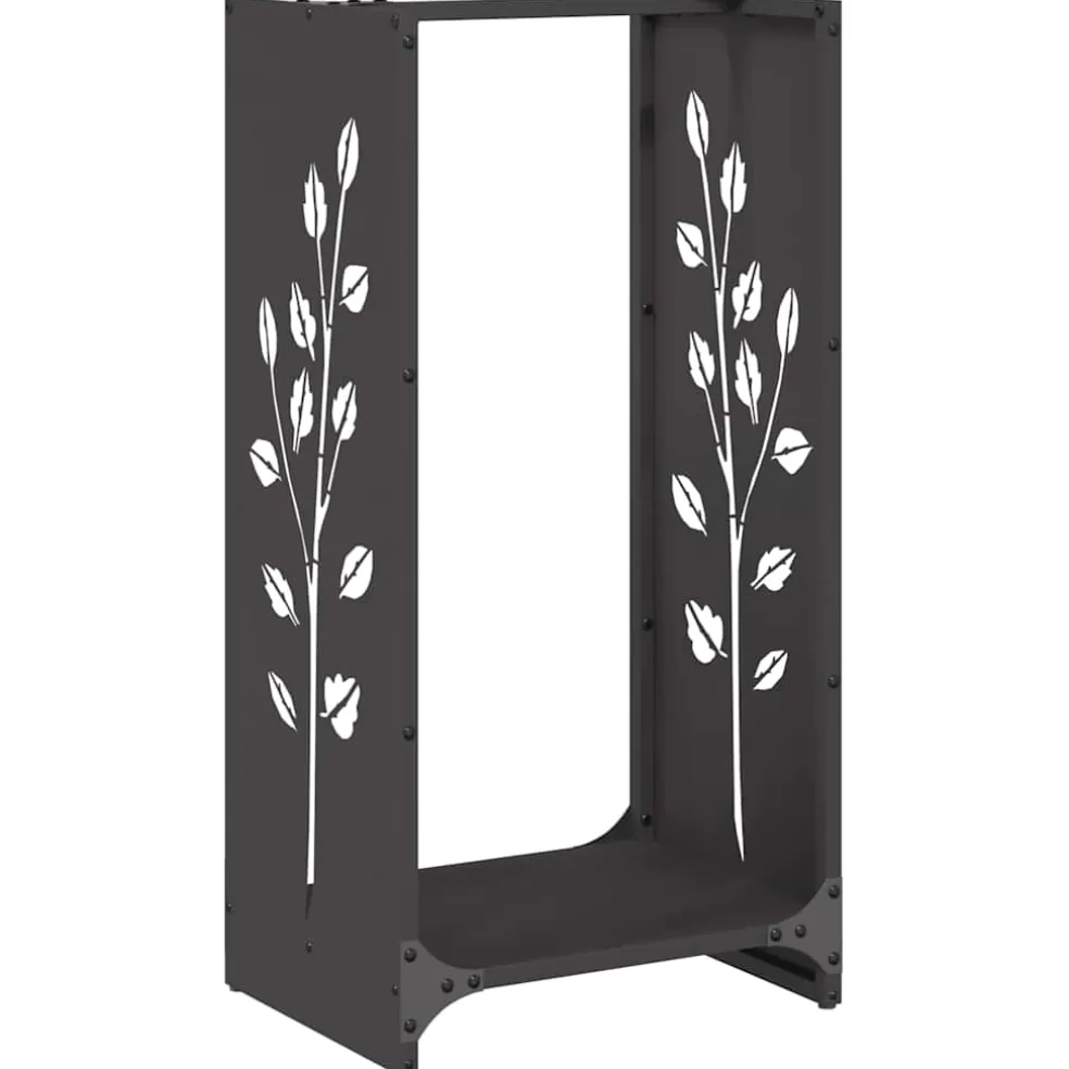 vidaXL Brandhoutrek 40x40x40 cm koudgewalst staal zwart
