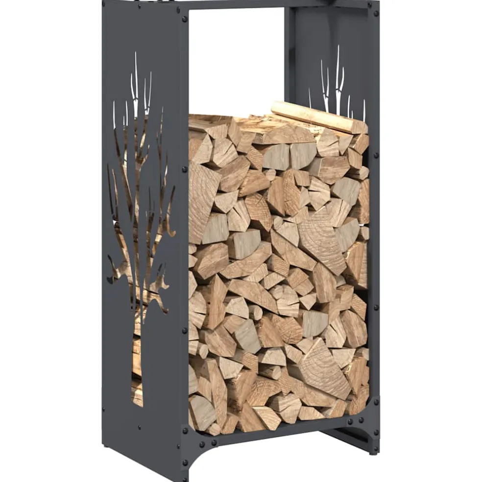 vidaXL Brandhoutrek 40x30x80 cm koudgewalst staal antraciet