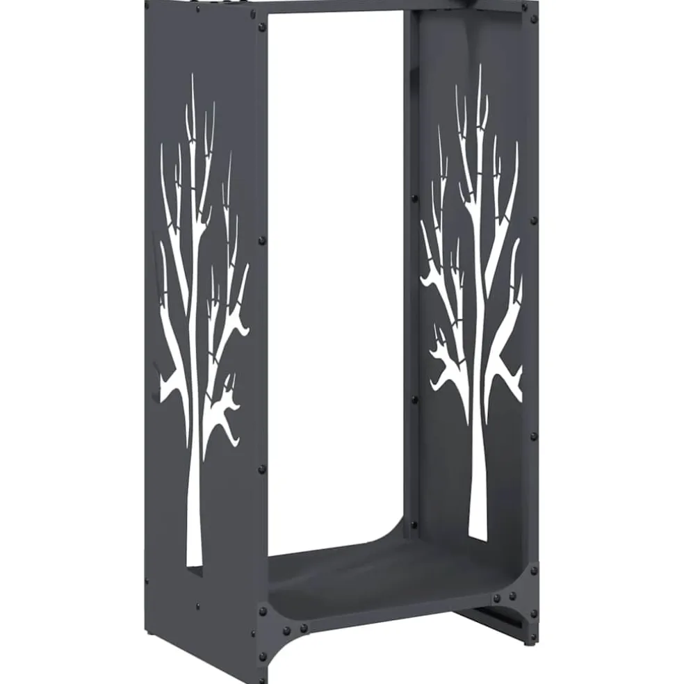 vidaXL Brandhoutrek 40x30x80 cm koudgewalst staal antraciet