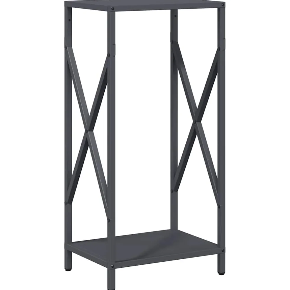 vidaXL Brandhoutrek 34x25x70 cm koudgewalst staal antracietkleurig
