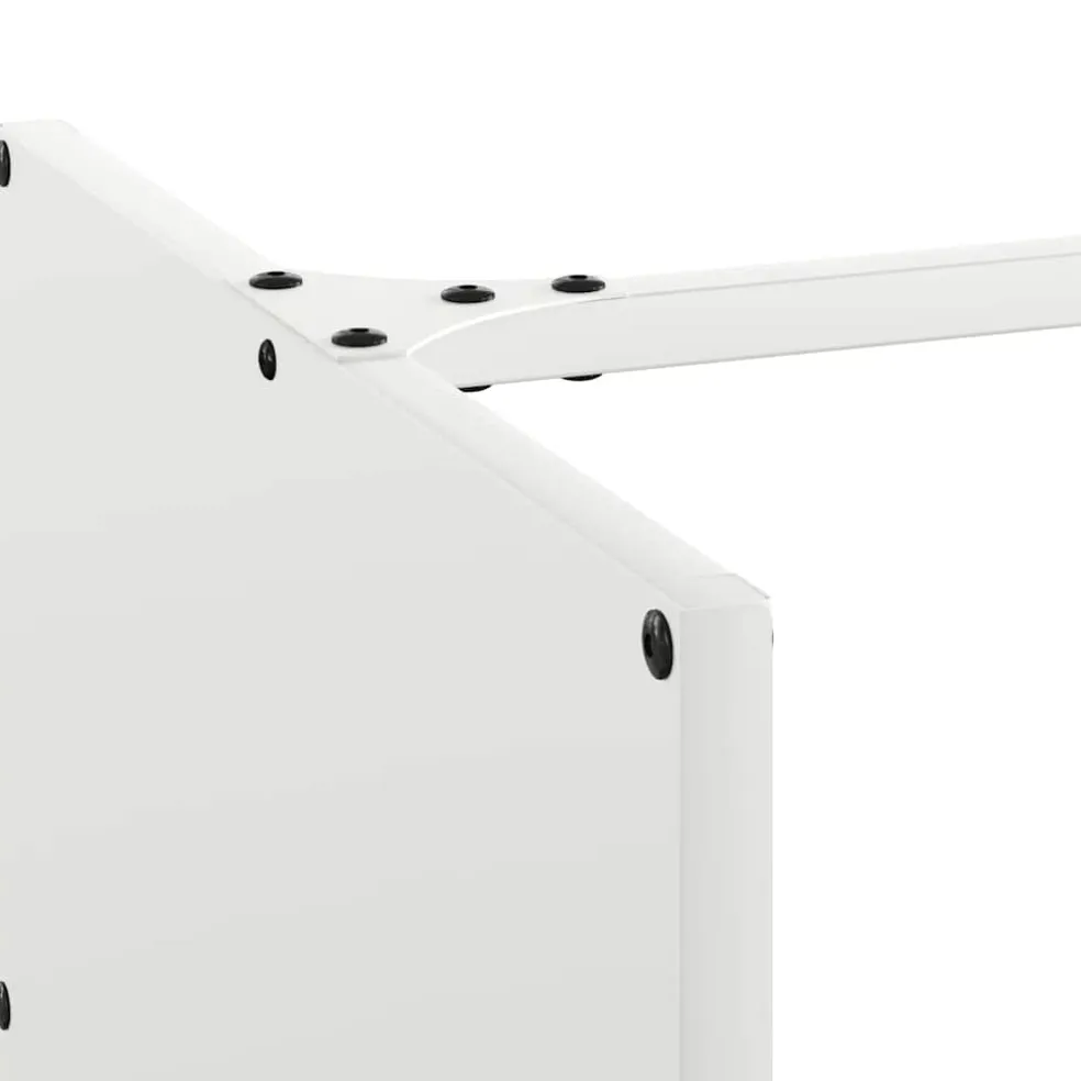 vidaXL Brandhoutrek 40x40x40 cm koudgewalst staal wit