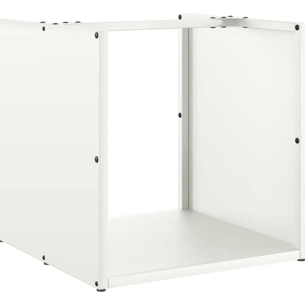 vidaXL Brandhoutrek 40x40x40 cm koudgewalst staal wit