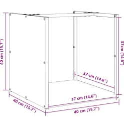 vidaXL Brandhoutrek 40x40x40 cm koudgewalst staal wit