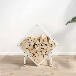 vidaXL Brandhoutrek 50x25x50 cm koudgewalst staal wit
