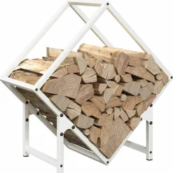 vidaXL Brandhoutrek 50x25x50 cm koudgewalst staal wit