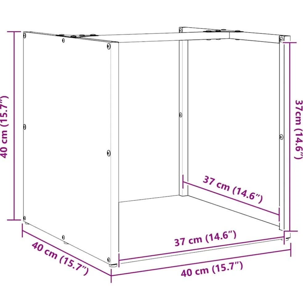 vidaXL Brandhoutrek 40x40x40 cm koudgewalst staal olijfgroen