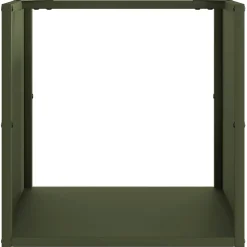 vidaXL Brandhoutrek 40x40x40 cm koudgewalst staal olijfgroen