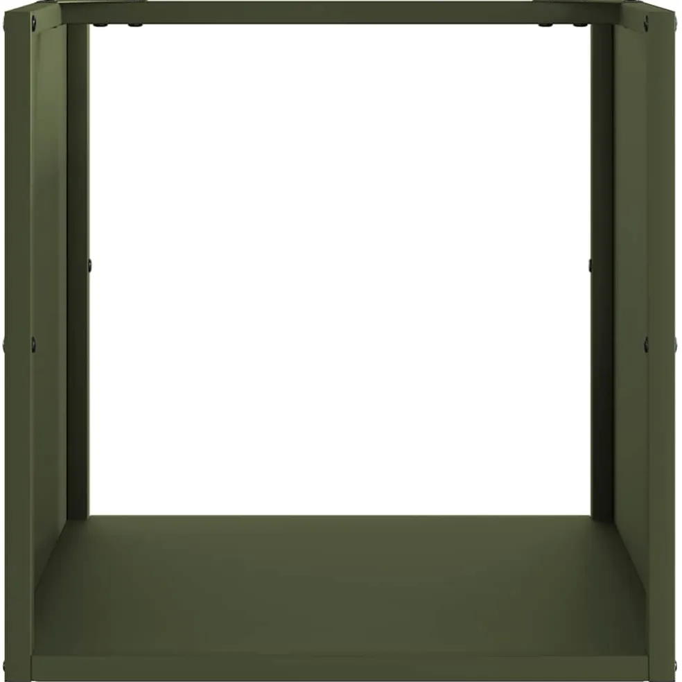 vidaXL Brandhoutrek 40x40x40 cm koudgewalst staal olijfgroen