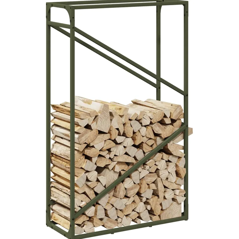 vidaXL Brandhoutrek 60x25x100 cm koudgewalst staal antracietkleurig
