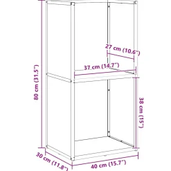 vidaXL Brandhoutrek 40x30x80 cm koudgewalst staal wit